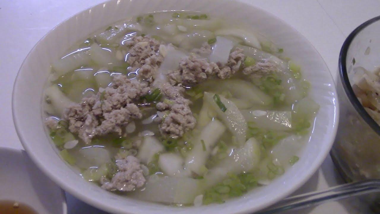 Canh Bi Dao Thit Heo Xay (Pork Fuzzy Squash Soup) – Cách làm món canh bí đao chanh thịt heo bầm hoặc thịt heo xay